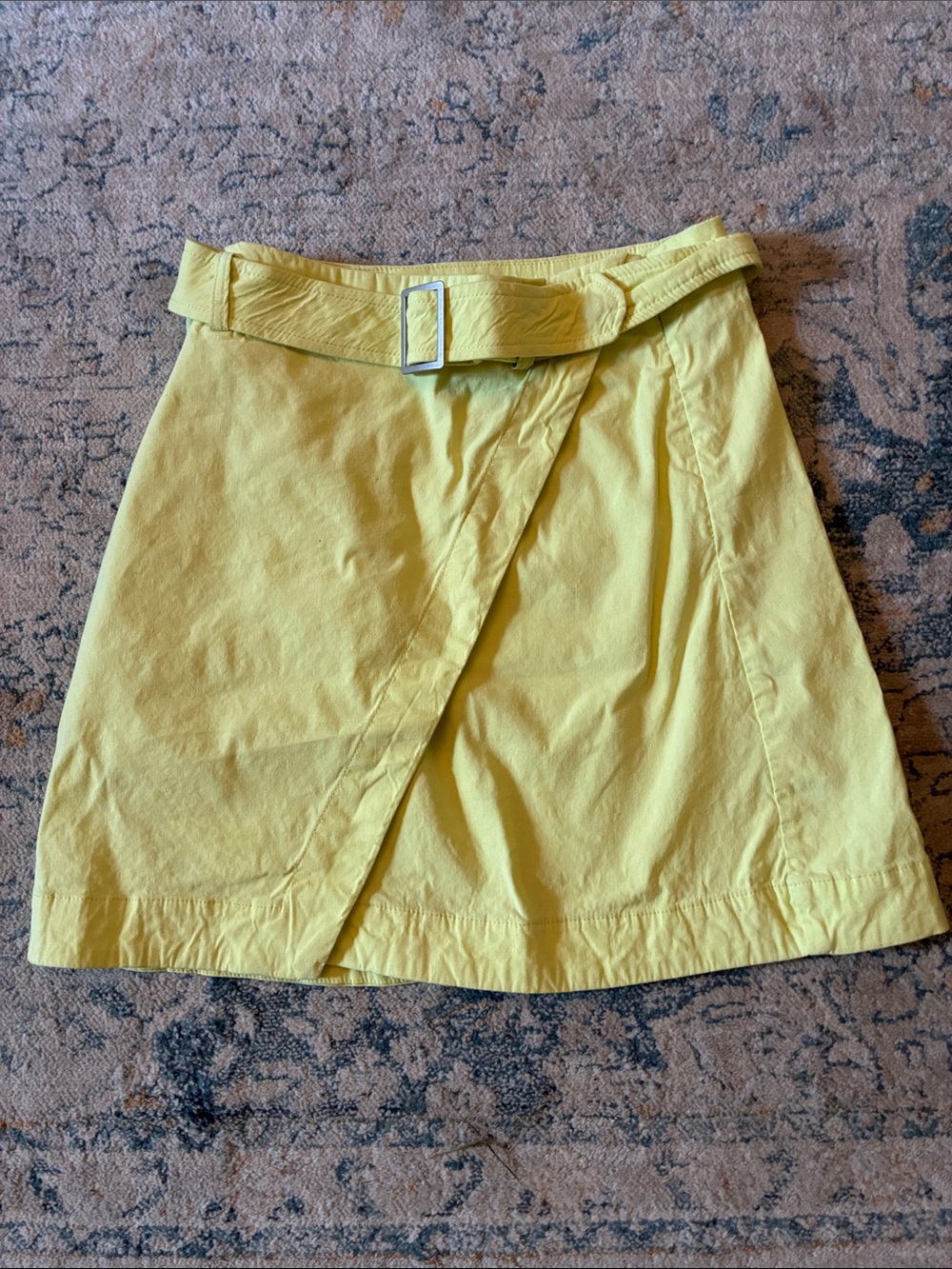 Maeve Yellow Wrap Skirt with Belt